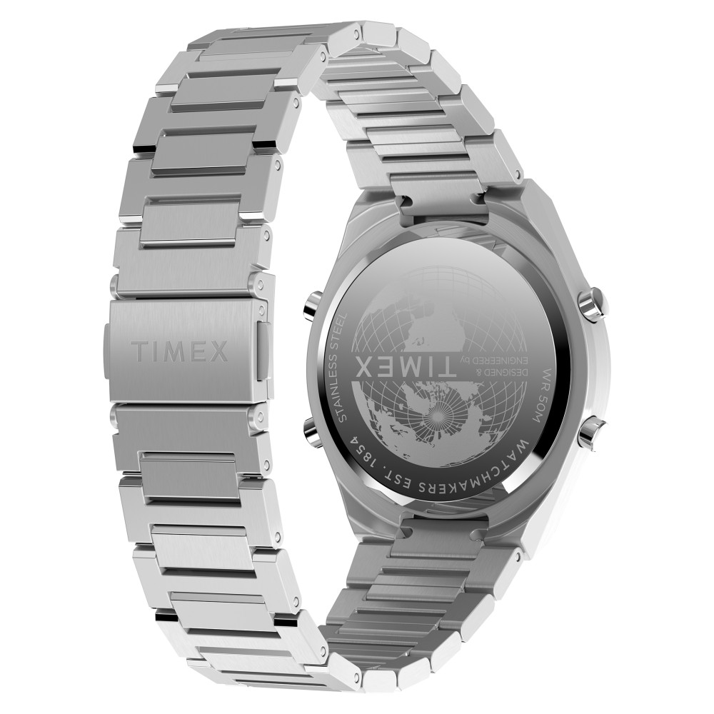 Timex TW2Y09800 Q Timex® Q80 Continental 39mm Stainless Steel Bracelet - zegarek męski 7