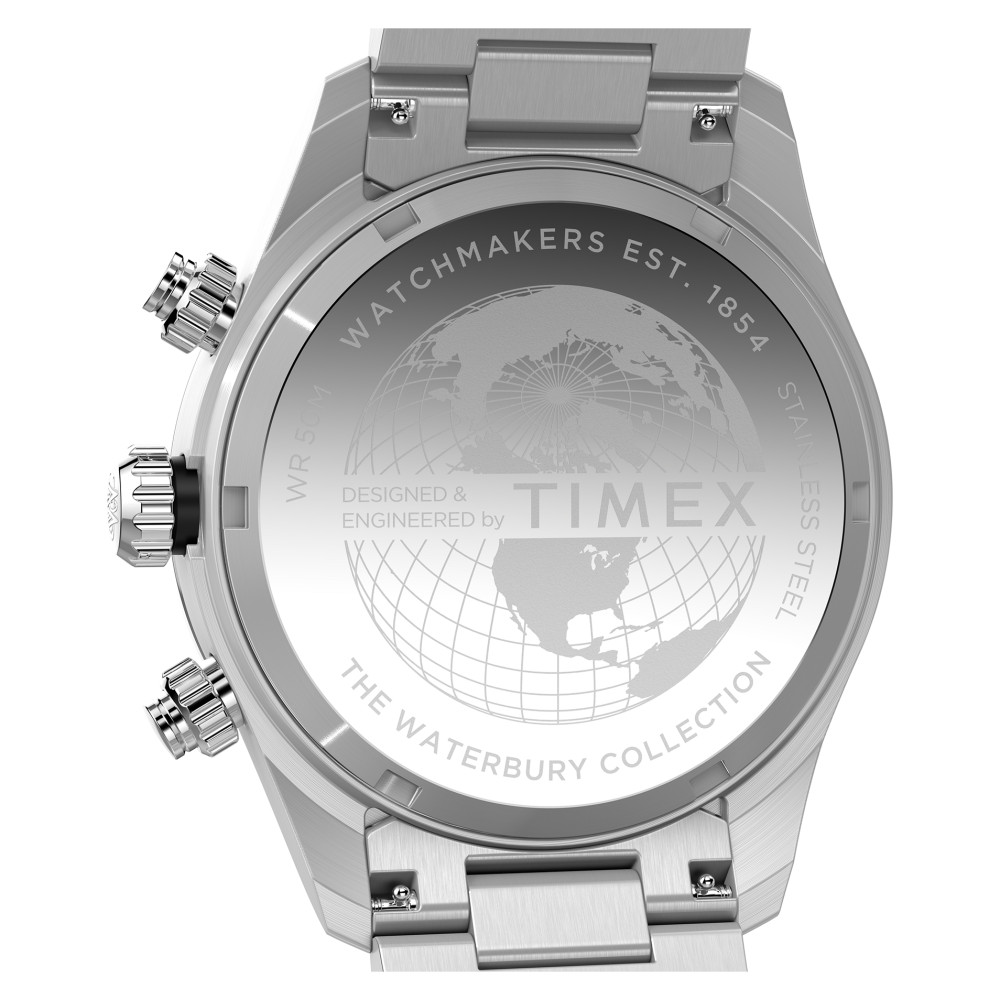Timex TW2Y19200 Waterbury Heritage Chronograph 39mm Stainless Steel Bracelet - zegarek męski 7