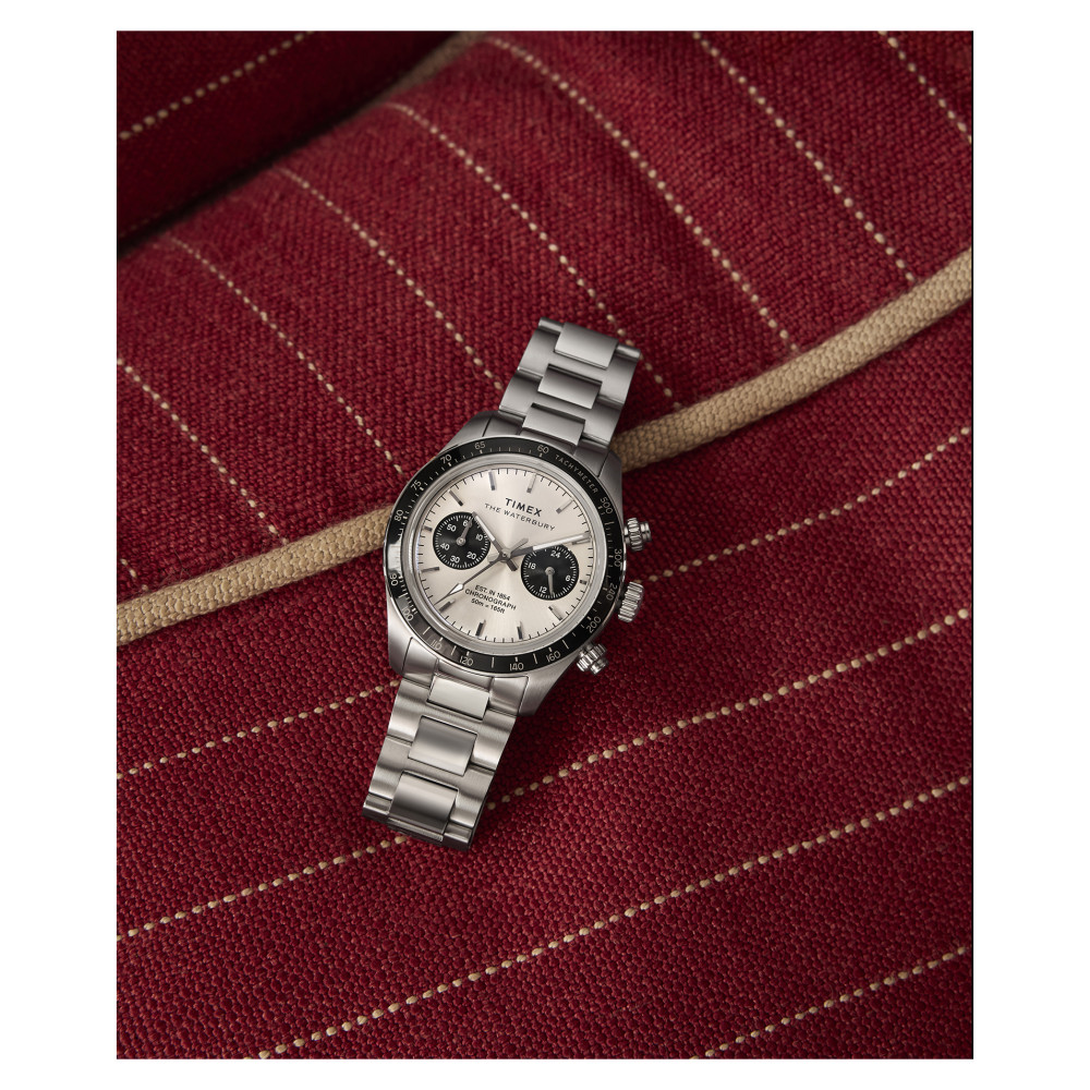 Timex TW2Y19200 Waterbury Heritage Chronograph 39mm Stainless Steel Bracelet - zegarek męski 11