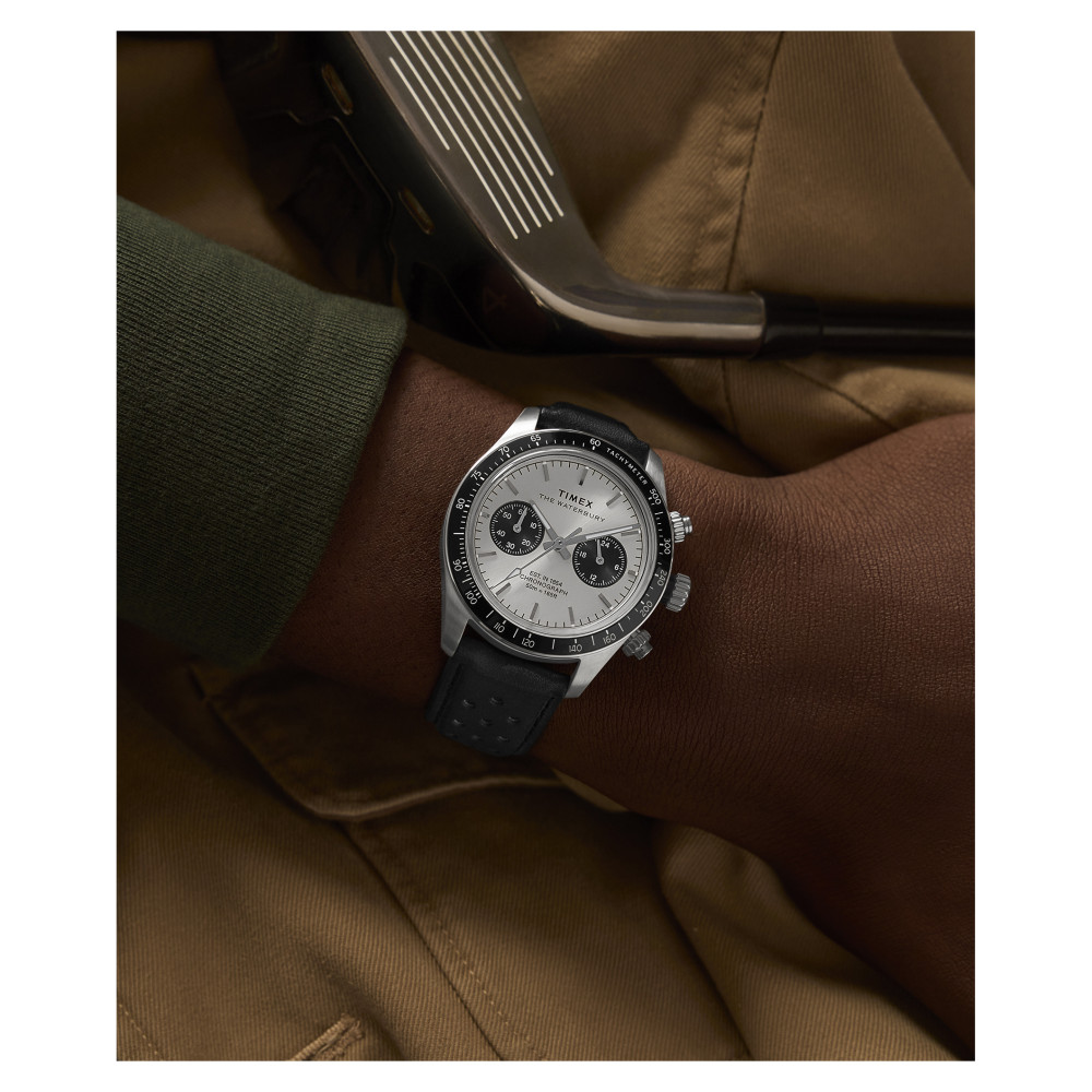 Timex TW2Y19300 Waterbury Heritage Chronograph 39mm Leather Strap - zegarek męski 13