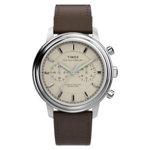 Timex TW2Y23500 Waterbury Metropolitan Chronograph 41mm Leather Strap - zegarek męski