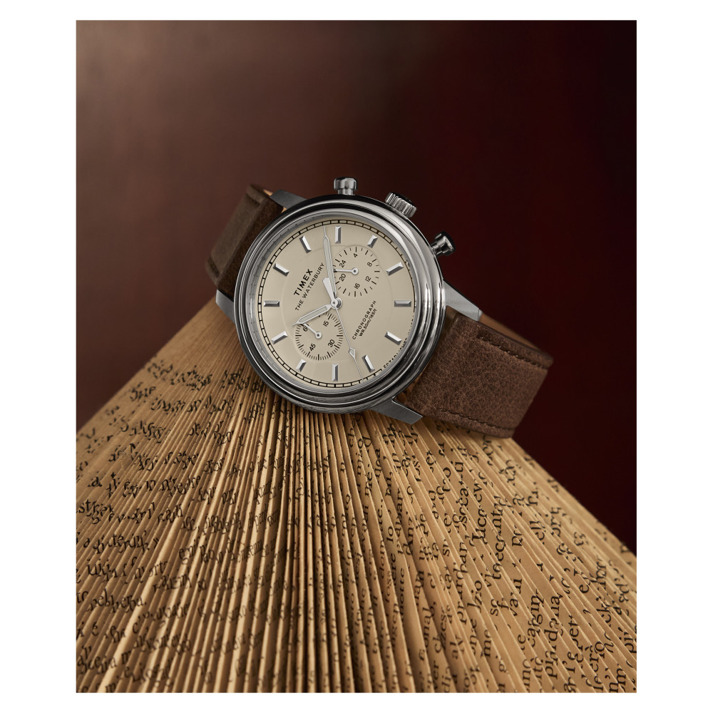 Timex TW2Y23500 Waterbury Metropolitan Chronograph 41mm Leather Strap - zegarek męski 11
