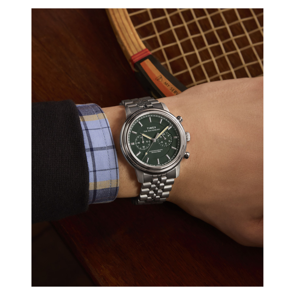 Timex TW2Y23600 Waterbury Metropolitan Chronograph 41mm Stainless Steel Bracelet - zegarek męski 11