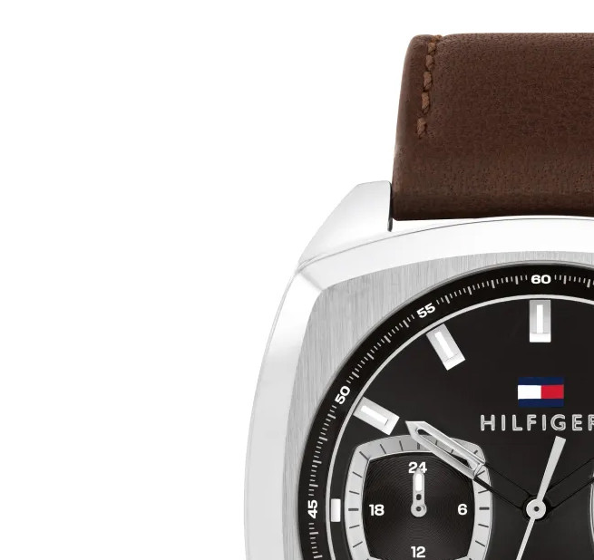 Tommy Hilfiger 1710555 Brown Leather Strap 41mm - zegarek męski 4
