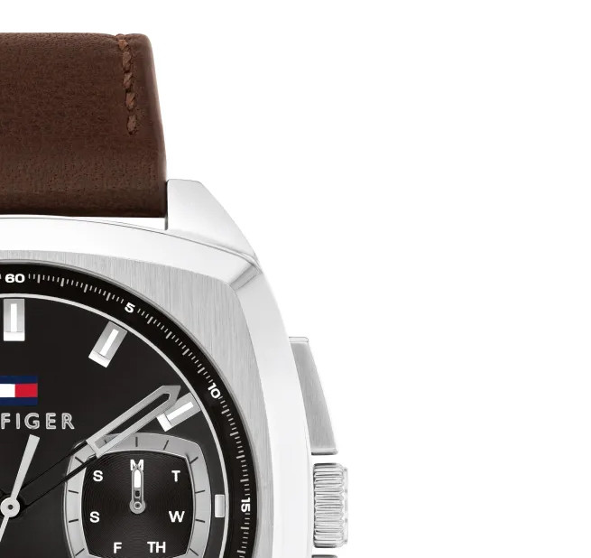 Tommy Hilfiger 1710555 Brown Leather Strap 41mm - zegarek męski 5
