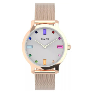 Timex TW2W46100 Stainless Steel Rose Gold PVD Mesh - zegarek damski