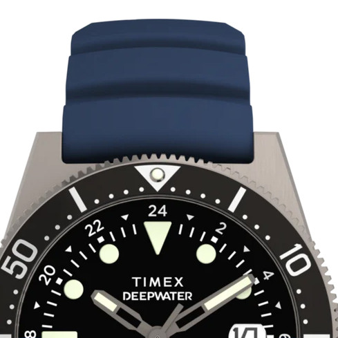 Timex TW2W75100 Deepwater Reef 200 GMT Blue Synthetic Rubber 41mm - zegarek męski 3