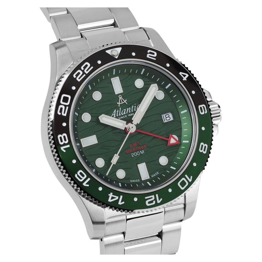 Atlantic 81576.41.79GMT Mariner Wave Quartz GMT Green - zegarek męski 7