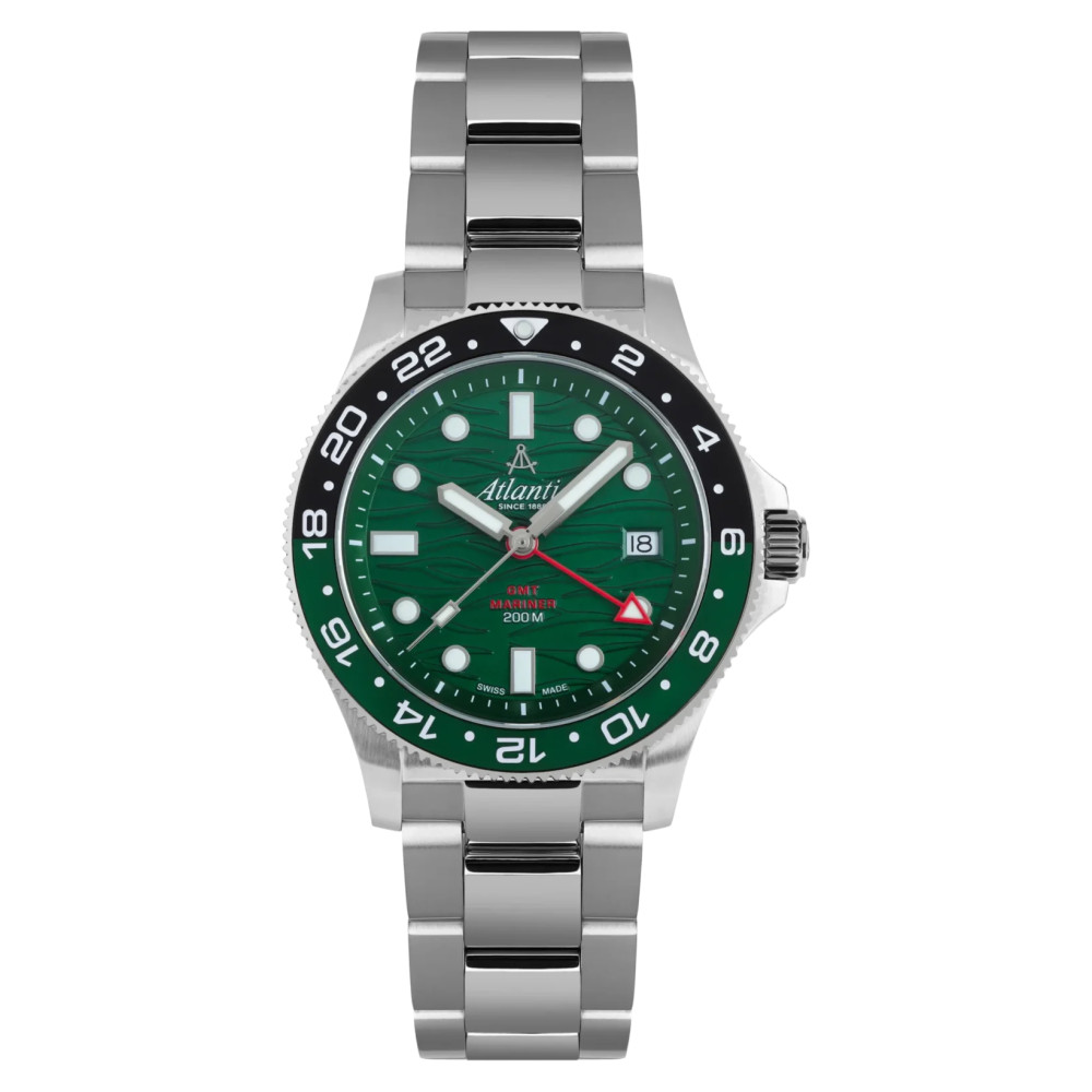 Atlantic 81576.41.79GMT Mariner Wave Quartz GMT Green - zegarek męski 1