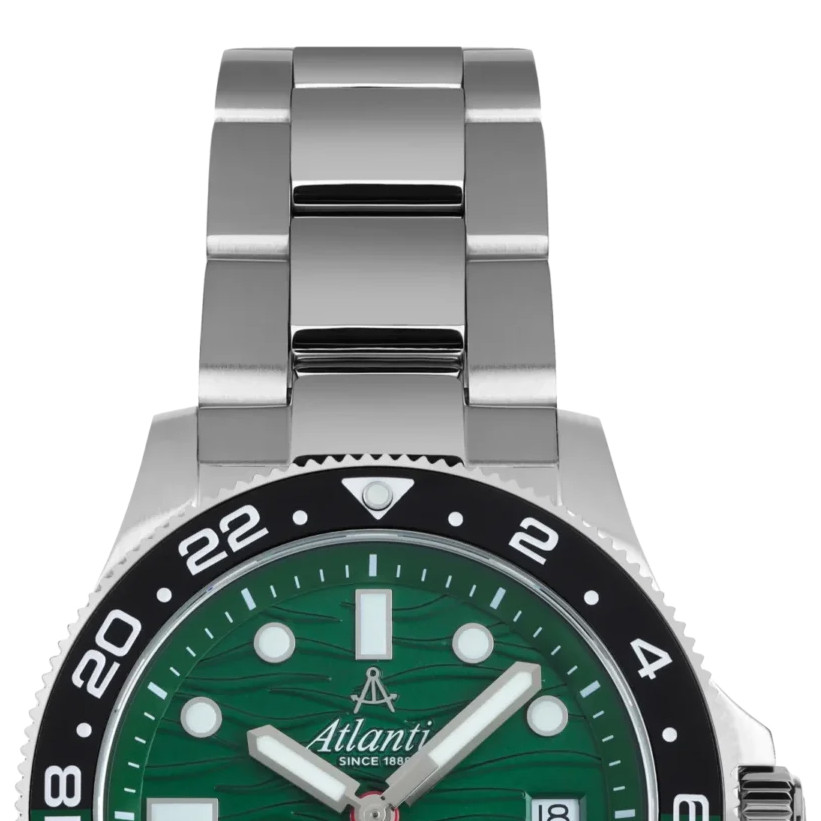 Atlantic 81576.41.79GMT Mariner Wave Quartz GMT Green - zegarek męski 3