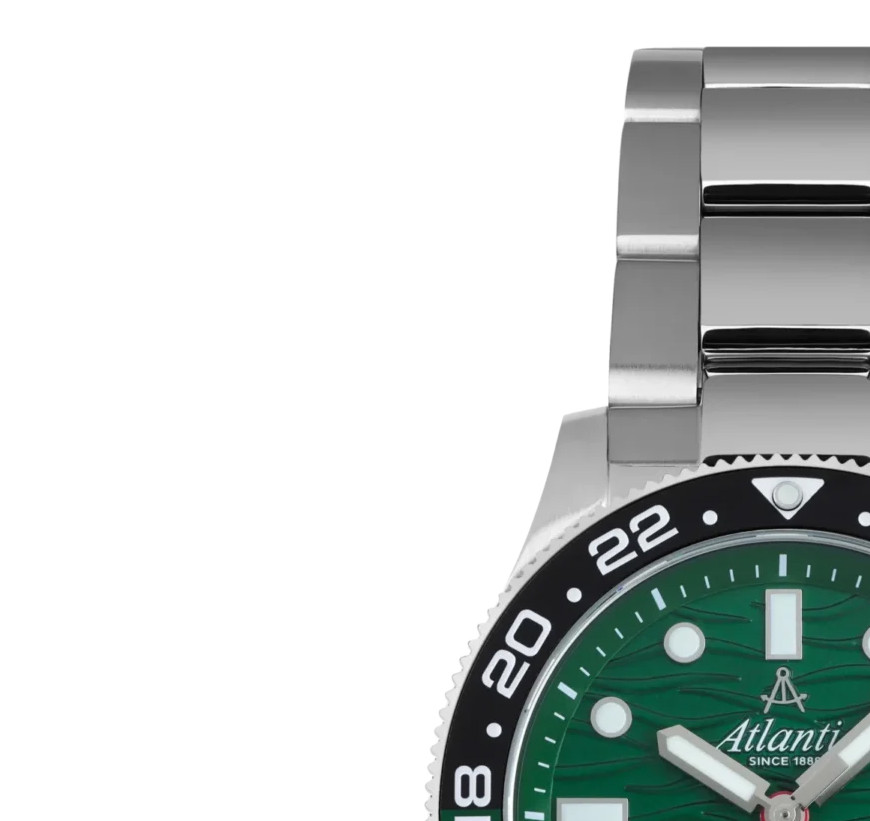 Atlantic 81576.41.79GMT Mariner Wave Quartz GMT Green - zegarek męski 4