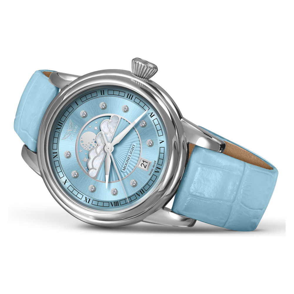 Aviator V.1.33.0.359.4 Douglas Moonflight Ice Blue Diamonds - zegarek damski 8