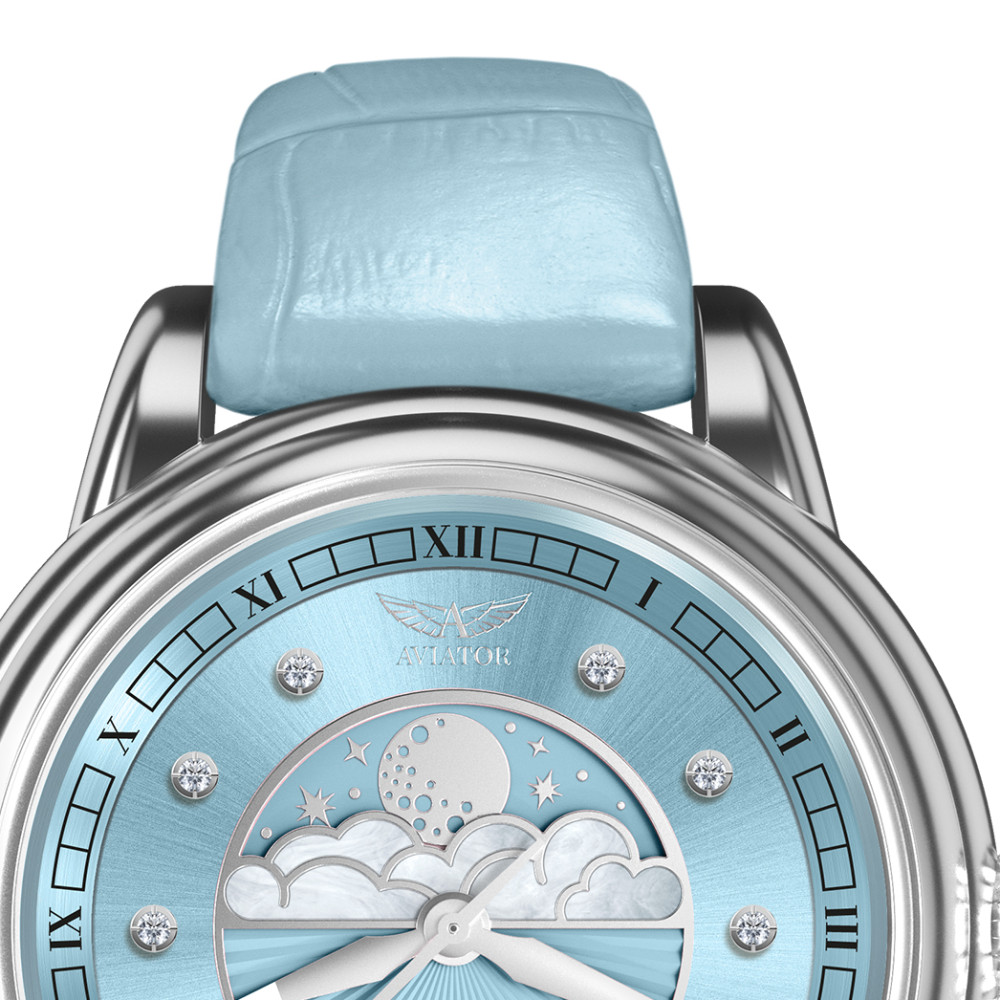 Aviator V.1.33.0.359.4 Douglas Moonflight Ice Blue Diamonds - zegarek damski 3