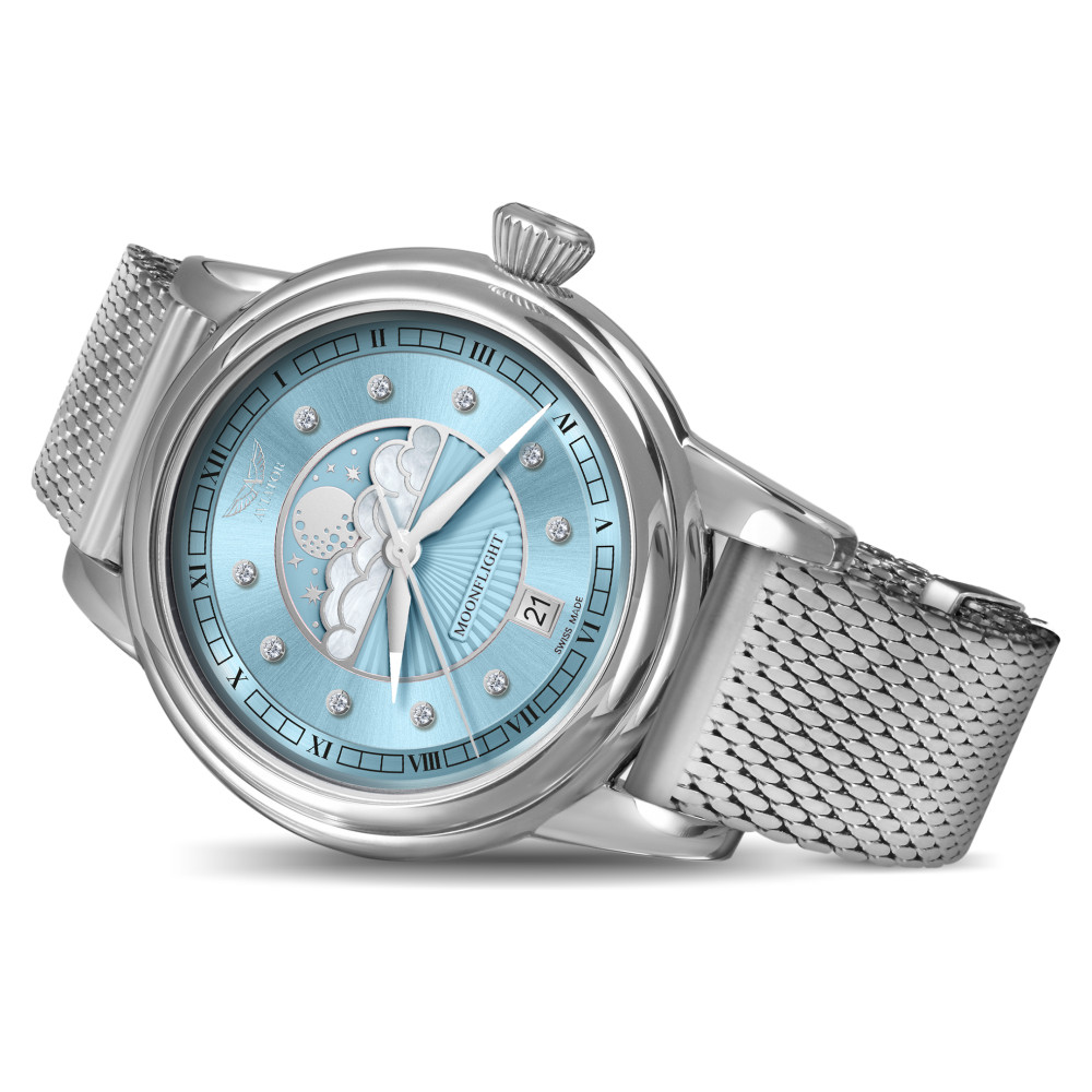 Aviator V.1.33.0.359.5 Douglas Moonflight Ice Blue Diamonds - zegarek damski 8
