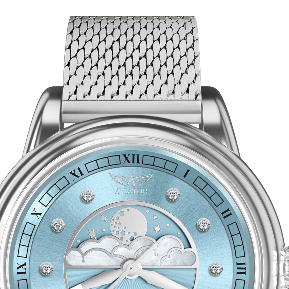 Aviator V.1.33.0.359.5 Douglas Moonflight Ice Blue Diamonds - zegarek damski 3