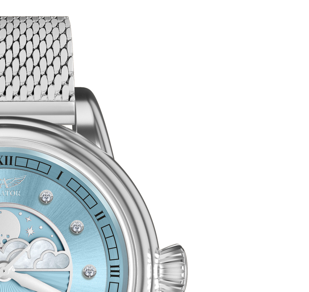 Aviator V.1.33.0.359.5 Douglas Moonflight Ice Blue Diamonds - zegarek damski 5
