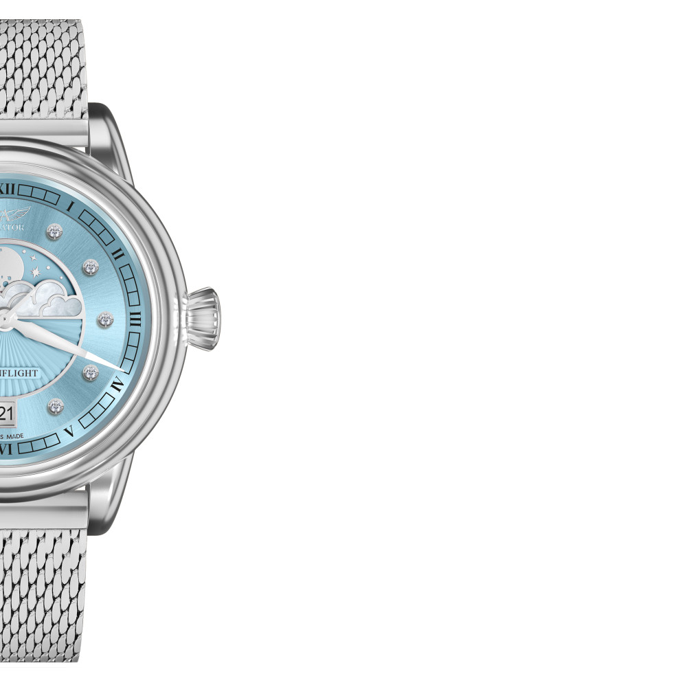 Aviator V.1.33.0.359.5 Douglas Moonflight Ice Blue Diamonds - zegarek damski 6