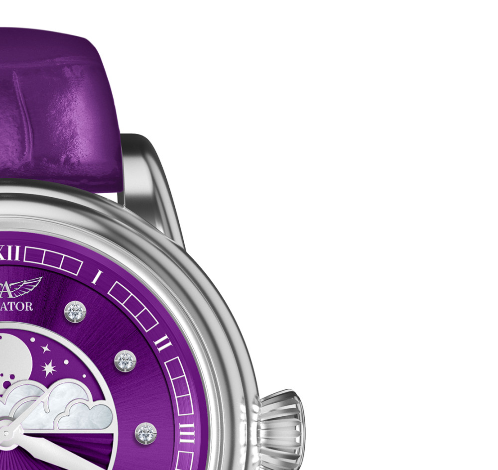 Aviator V.1.33.0.361.4 Douglas Moonflight Purple Diamonds - zegarek damski 5