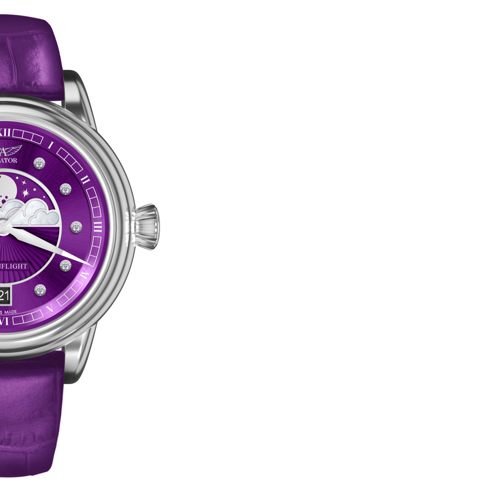 Aviator V.1.33.0.361.4 Douglas Moonflight Purple Diamonds - zegarek damski 6