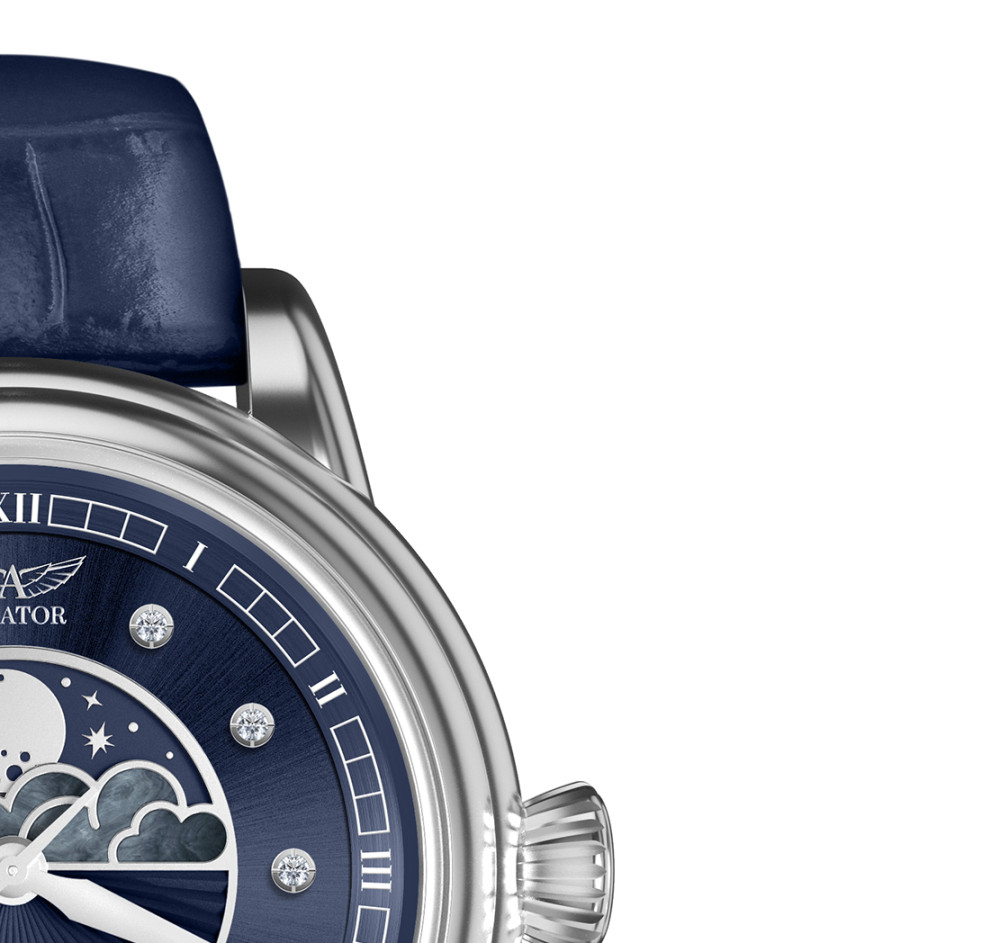 Aviator V.1.33.0.379.4 Douglas Moonflight Blue Diamonds - zegarek damski 5