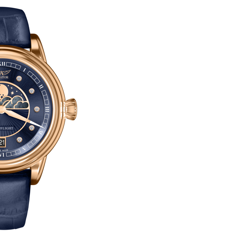Aviator V.1.33.2.380.4 Douglas Moonflight Blue Diamonds - zegarek damski 6