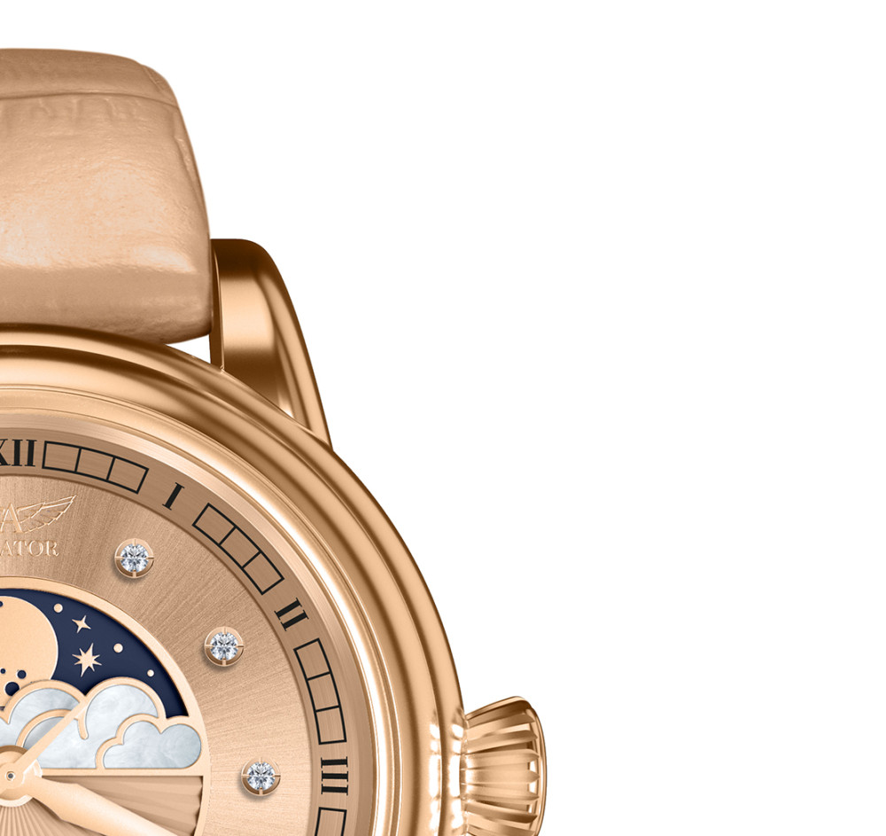 Aviator V.1.33.2.383.4 Douglas Moonflight Rose Gold Diamonds - zegarek damski 5