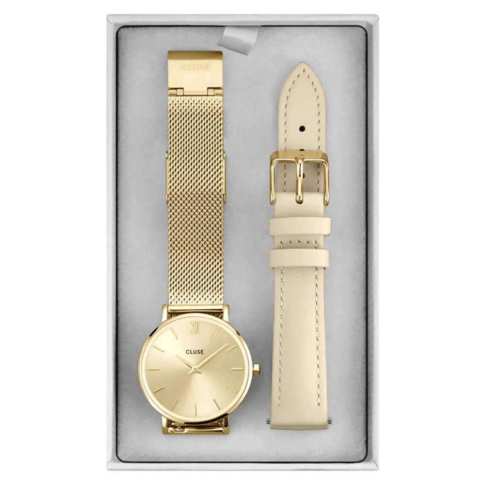 Cluse CG10206 Gold and Strap Gift Box - zegarek damski 1