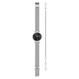 Cluse CG10501 Mesh Black Silver Colour and Bracelet Giftbox - zegarek damski