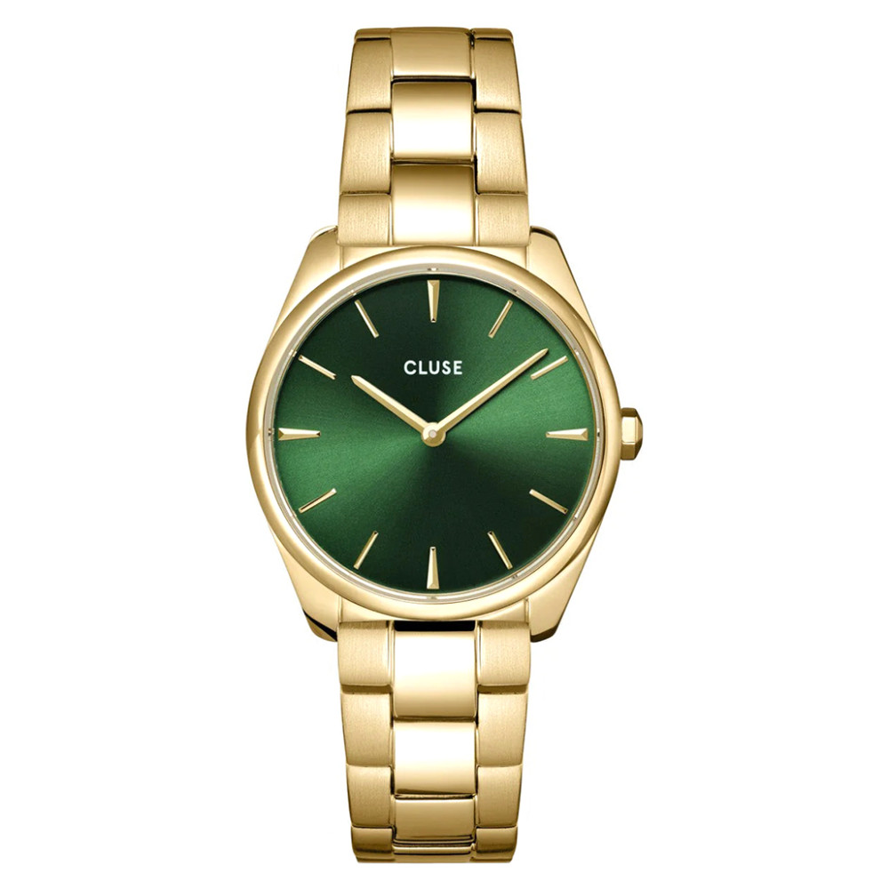 Cluse CG11201 Féroce Petite Steel Gold and Double Chain Bracelet Gift Box - zegarek damski 9