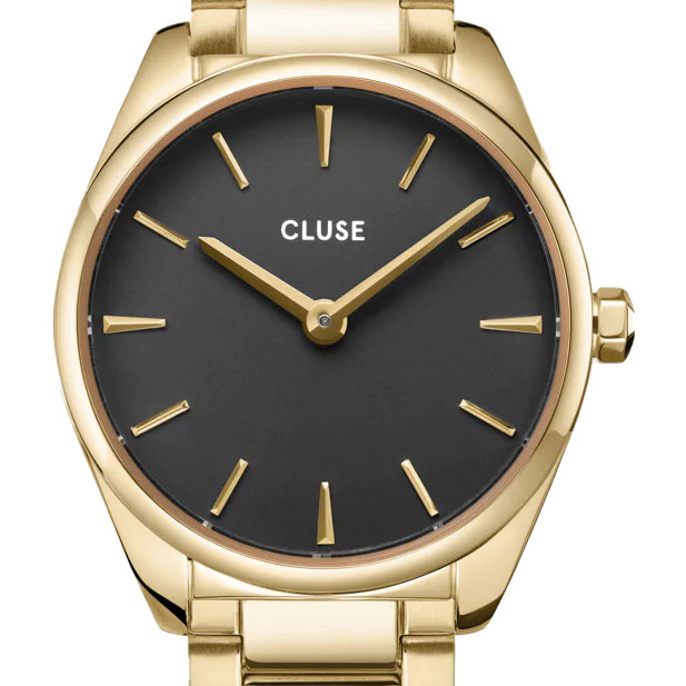 Cluse CG11701 Gift Box Féroce Mini Watch Black & Chain Bracelet Gold Colour - zegarek damski 2