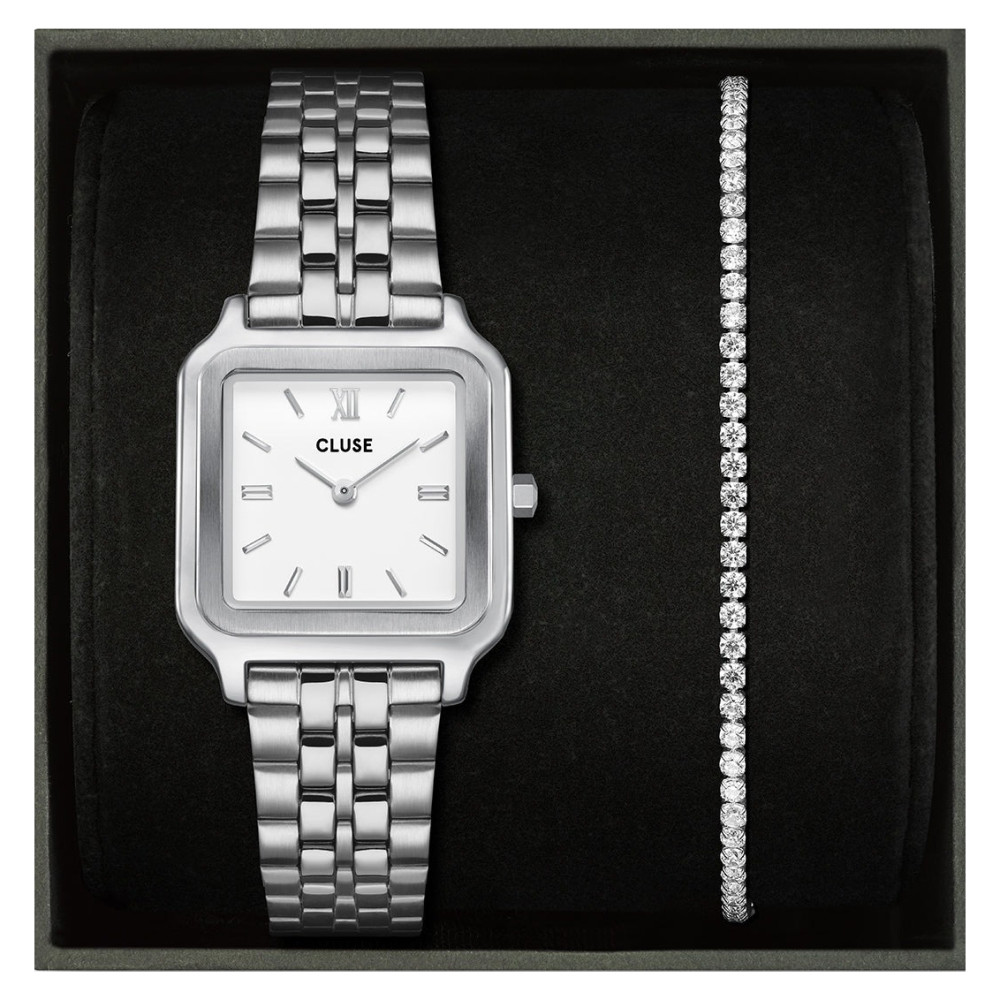 Cluse CG11902 White Dial x Eleve Tennis Bracelet Set - zegarek damski 1