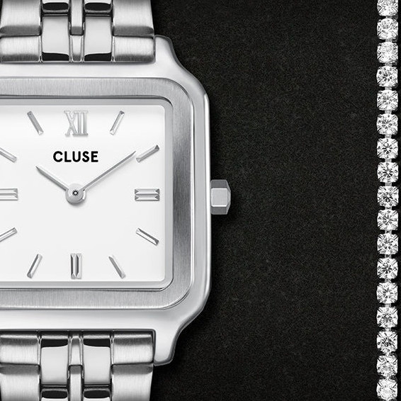 Cluse CG11902 White Dial x Eleve Tennis Bracelet Set - zegarek damski 2