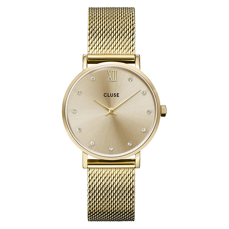 Cluse CW10204 Mesh Crystals/Full Gold - zegarek damski 1