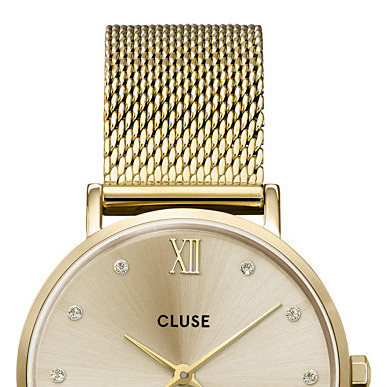Cluse CW10204 Mesh Crystals/Full Gold - zegarek damski 3