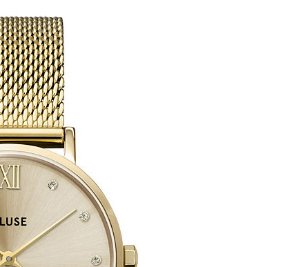 Cluse CW10204 Mesh Crystals/Full Gold - zegarek damski 5
