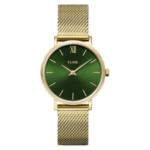 Cluse CW10206 Mesh Green Gold Colour - zegarek damski