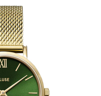 Cluse CW10206 Mesh Green Gold Colour - zegarek damski 5