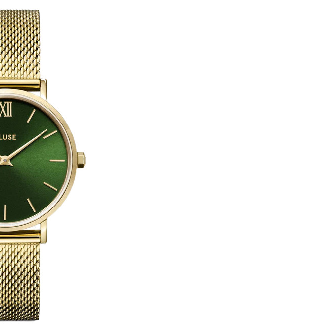 Cluse CW10206 Mesh Green Gold Colour - zegarek damski 6