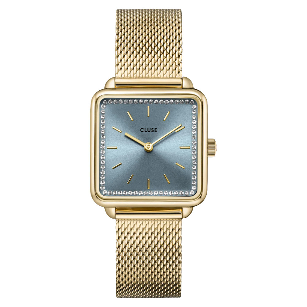 Cluse CW10310 Mesh stones Light Blue Gold Colour - zegarek damski 1