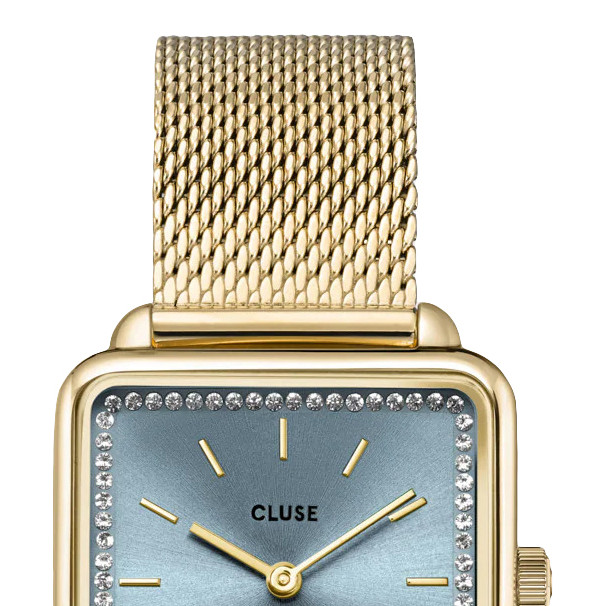 Cluse CW10310 Mesh stones Light Blue Gold Colour - zegarek damski 3