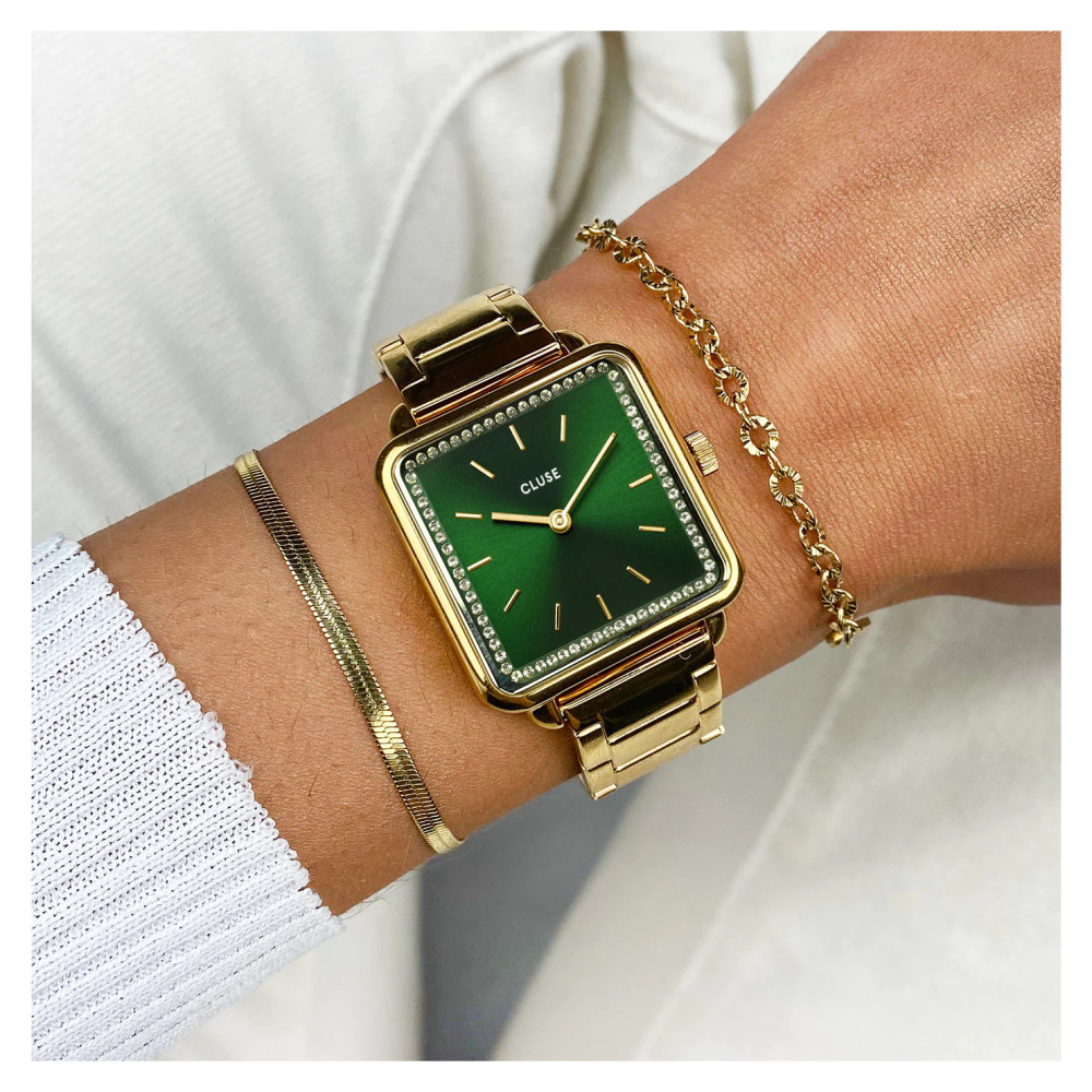 Cluse CW10311 Watch Steel stones Green Gold Colour - zegarek damski 9