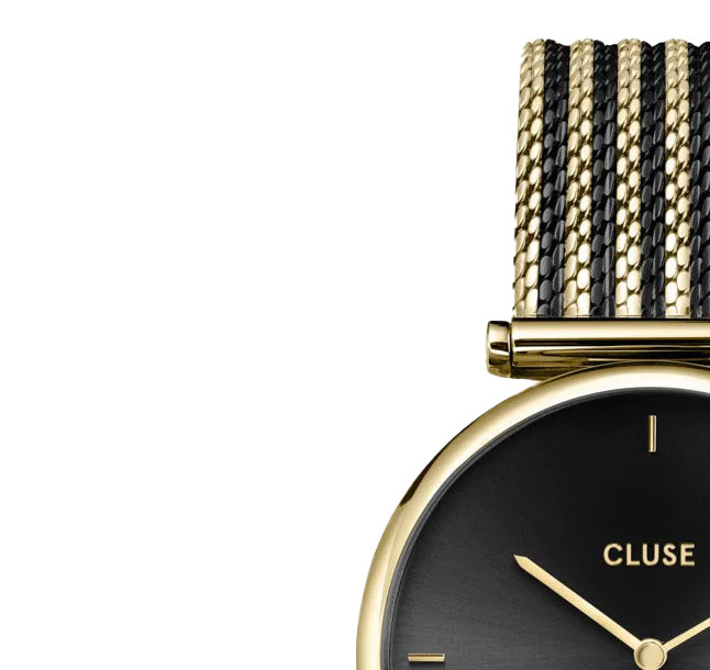Cluse CW10403 Mesh Black Gold colour - zegarek damski 4