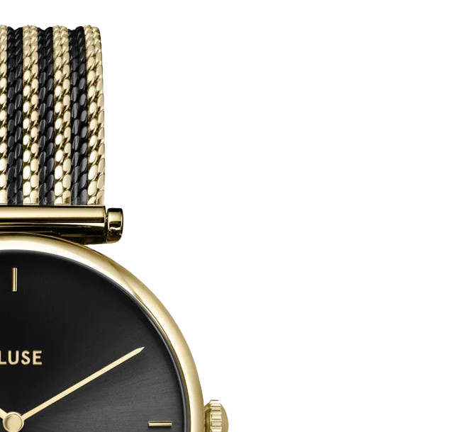 Cluse CW10403 Mesh Black Gold colour - zegarek damski 5