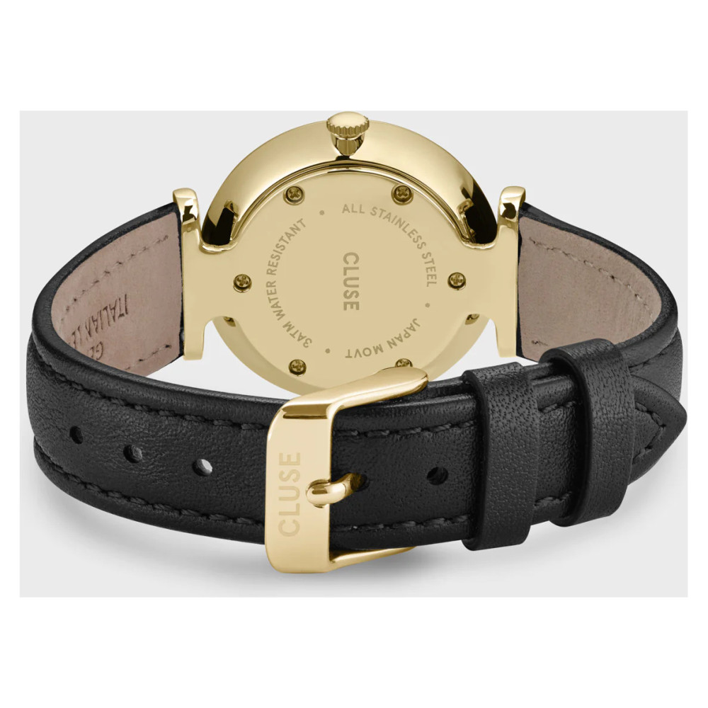 Cluse CW10404 Leather Black Gold colour - zegarek damski 8