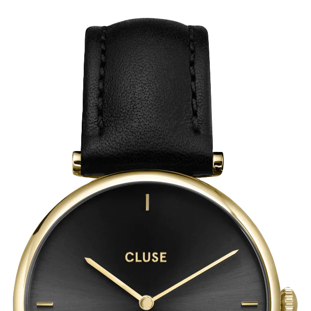 Cluse CW10404 Leather Black Gold colour - zegarek damski 3