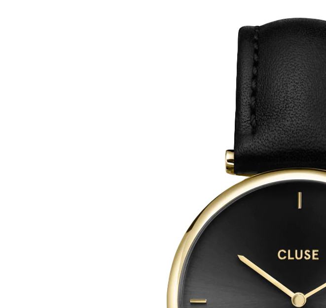Cluse CW10404 Leather Black Gold colour - zegarek damski 4