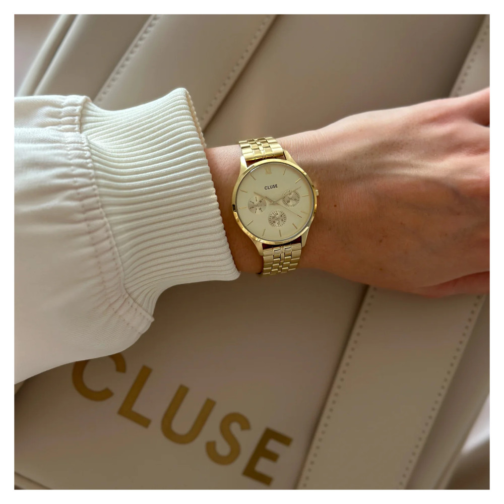 Cluse CW10701 Minuit Multifunction Full Gold - zegarek damski 12