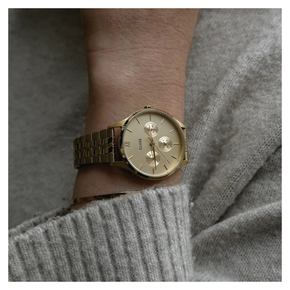 Cluse CW10701 Minuit Multifunction Full Gold - zegarek damski 13