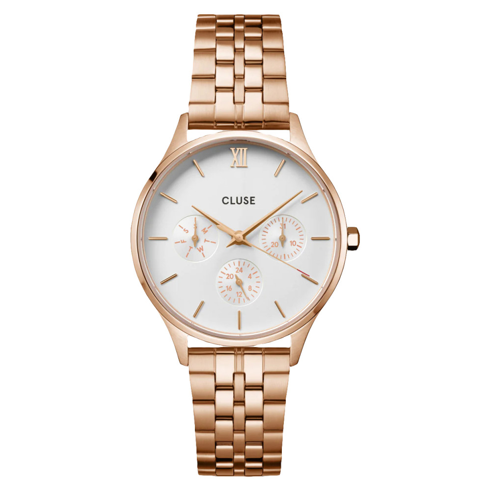 Cluse CW10702 Minuit Multifunction White/Rose Gold - zegarek damski 1