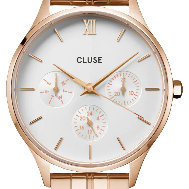 Cluse CW10702 Minuit Multifunction White/Rose Gold - zegarek damski 2